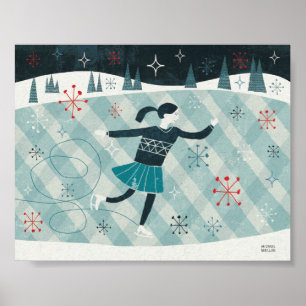 Poster Patinador alegre de Christmastime