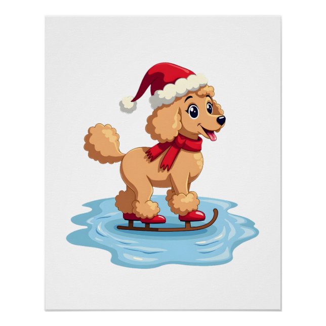 Póster Patinador de Poodle (Frente)