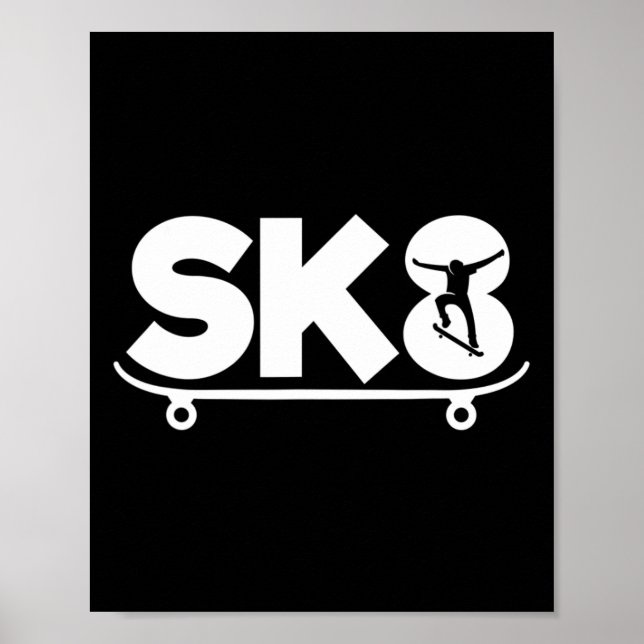 Poster Patinador engraçado de skate (Frente)