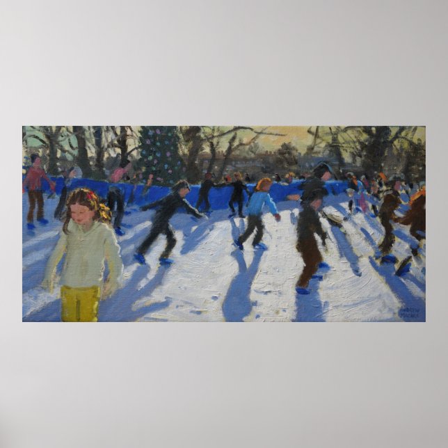 Póster Patinadores de gelo Natal Fayre Fair Hyde Park (Frente)
