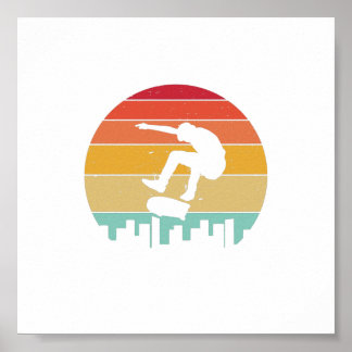 Poster Patinagem de patinagem em cima de edifícios