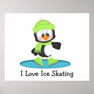 Poster Patinagem no gelo do pinguim