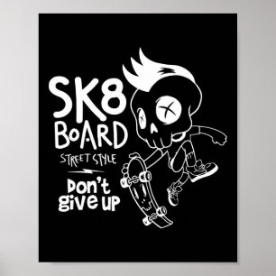 Poster Patinar Skateboard Divertido Sk8 Skate Patinador O