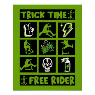 Póster patinete de estilo livre