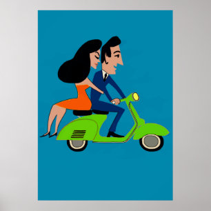 Poster Patinete Girl, adicionar texto
