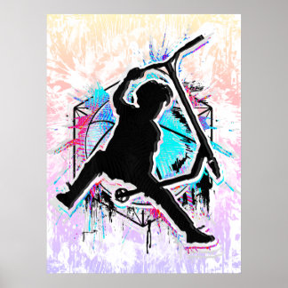 Poster Patinete Retroativo - Stuntscooter - Kick Stunt Pa