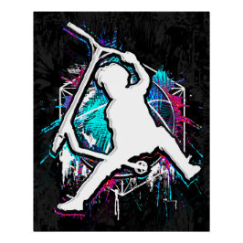 Póster Patinete Retroativo - Stuntscooter - Kick Stunt Pa