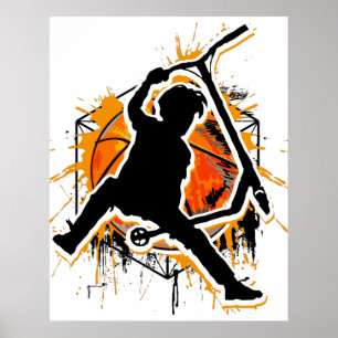 Poster Patinete Retroativo - Stuntscooter - Kick Stunt Pa