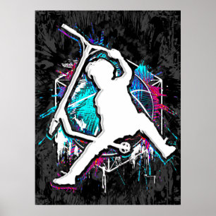 Poster Patinete Retroativo - Stuntscooter - Kick Stunt Pa