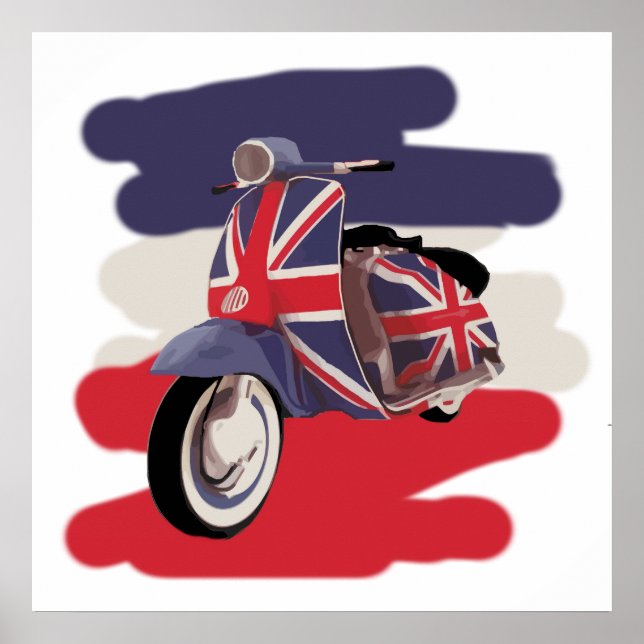 Póster Patinete Union Jack Brit (Frente)