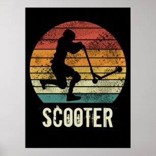 Poster Patinete vintage sunset retro E-Patinete