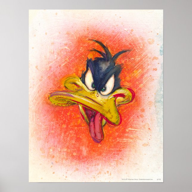 Póster PATINHO DAFFY™ em Laranja (Frente)