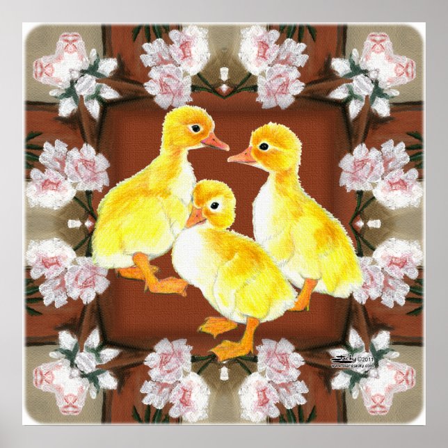 Poster Patinhos e Rosas (Frente)