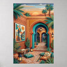 Pátio Arte Pôr do Sol - Boho Arcos Turquesa Palmei