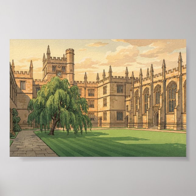 Poster Pátio da Universidade de Oxford (Frente)