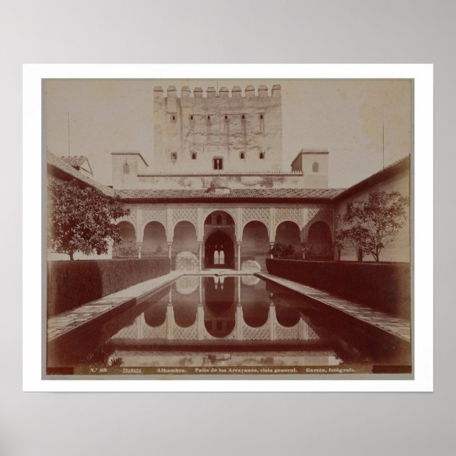 Poster Patio de los Arrayanes, Alhambra, c.1875-80 (sepia (Frente)