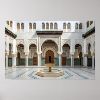 Poster Pátio do Palácio Marroquino com Fonte
