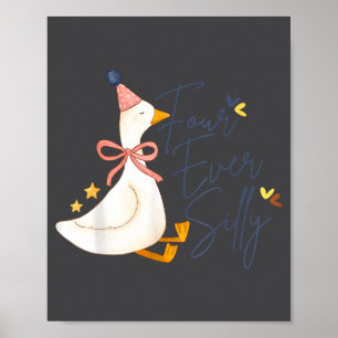 Poster Pato Bobo Engraçado para Sempre 4º Aniversário 