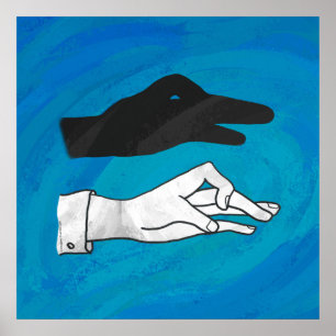 Póster Pato da sombra no azul