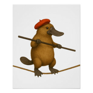 Póster Pato de bico achatado equilibrista
