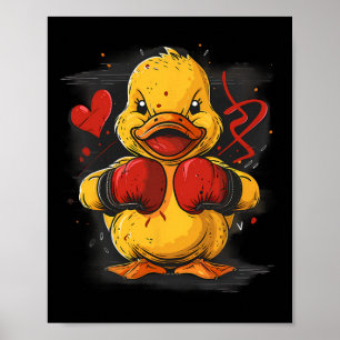 Poster Pato de Borracha Boxeador Com Luvas de Boxe Kickbo
