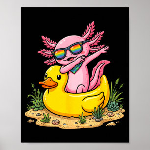 Poster Pato de Borracha de Axolote Dabbing Férias de Verã