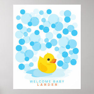 Póster Pato de Borracha   Livro de visitas para chá de be