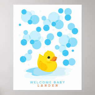 Poster Pato de Borracha   Livro de visitas para chá de be
