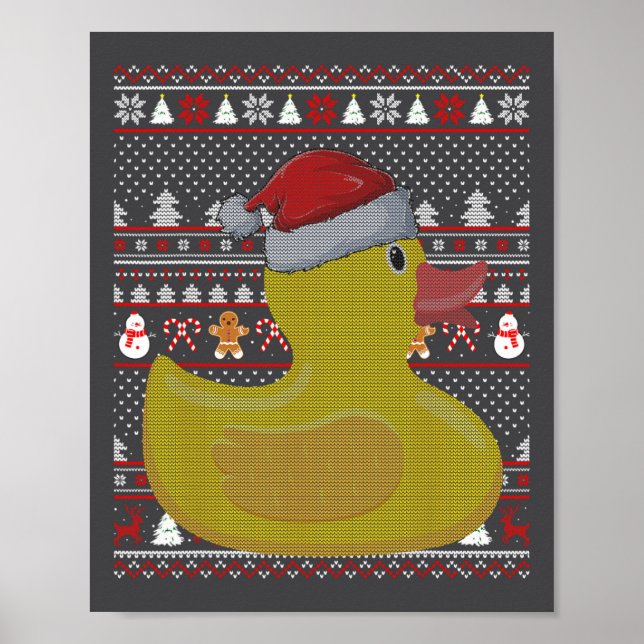 Poster Pato de Borracha Pato de Papai Noel Feio Natal (Frente)