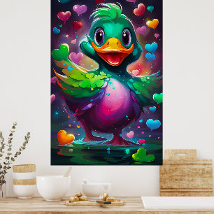Poster Pato de cores vibrantes