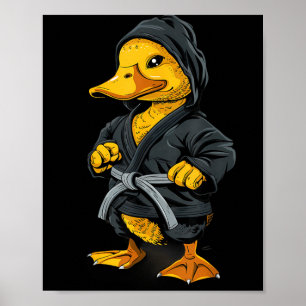 Poster Pato de Judô MMA Pato de Taekwondo Artes Marciais