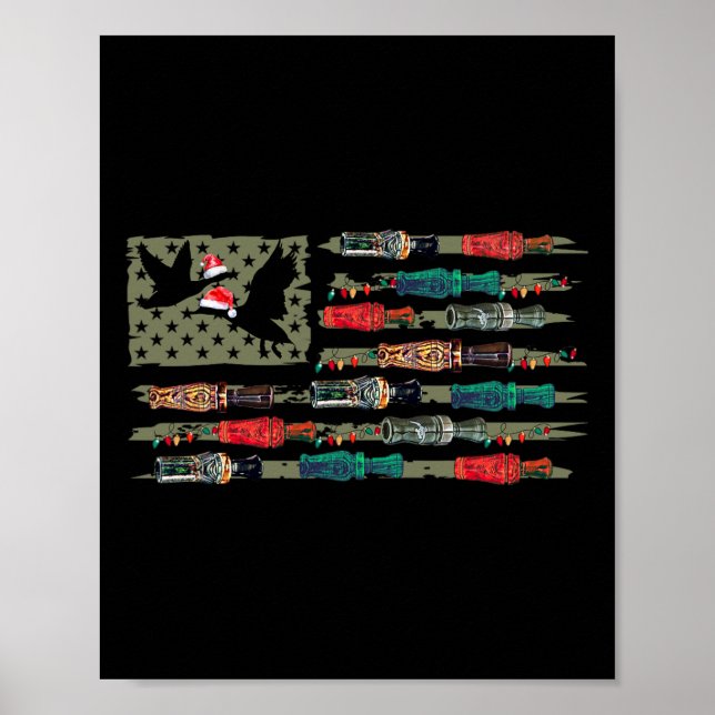 Poster Pato de Natal Chamando Bandeira de Natal Pato de N (Frente)