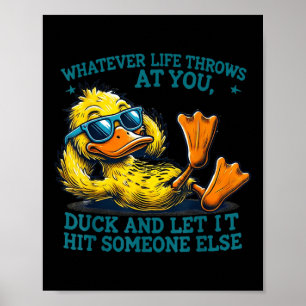 Poster Pato Engraçado Camisa Engraçada Citando Camisetas 