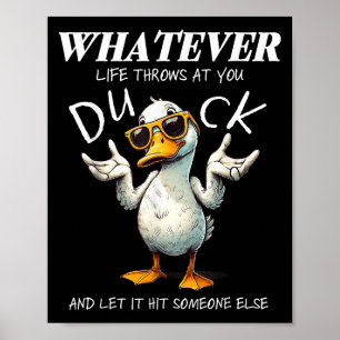 Poster Pato Engraçado Camisa Engraçada Citando Camisetas 