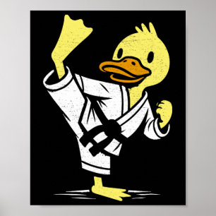 Poster Pato Engraçado Karate Martial Arts Memes Co. Duck 