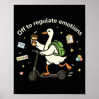 Poster Pato Engraçado Saúde Mental está Fora para Regular