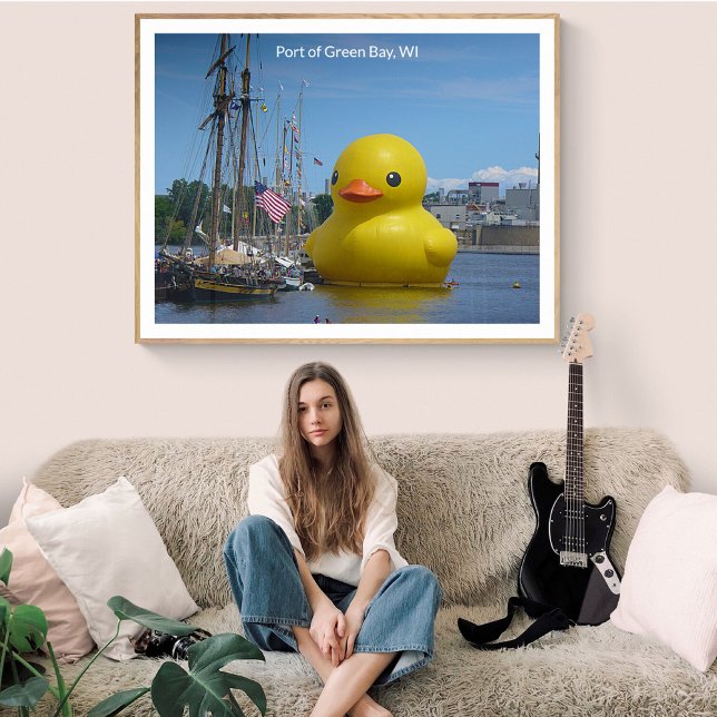 Poster Pato gigante de borracha no porto da baía verde, W (Criador carregado)