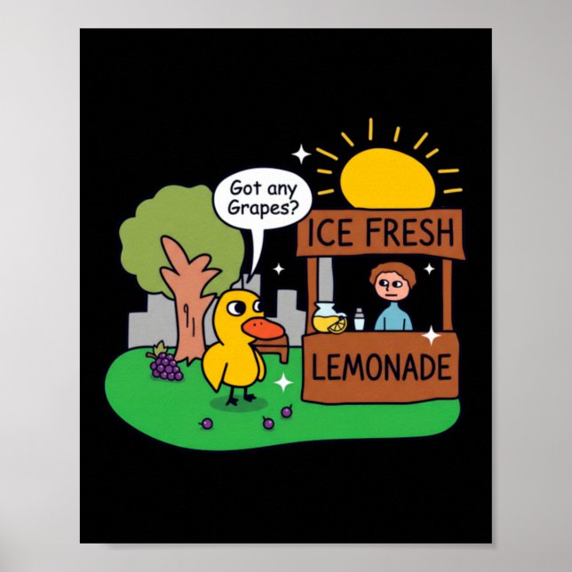 Poster Pato Limonada de Uvas na Banca (Frente)