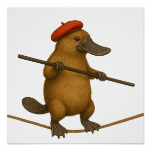 Póster Pato ornitorrinco equilibrista