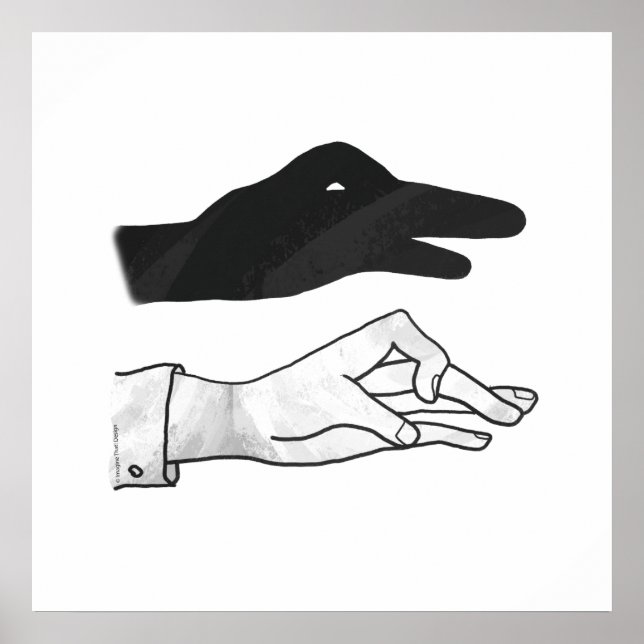 Poster Pato Silhouette Mão (Frente)