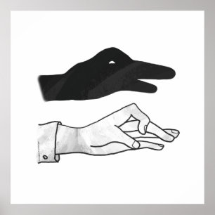 Poster Pato Silhueta Mão