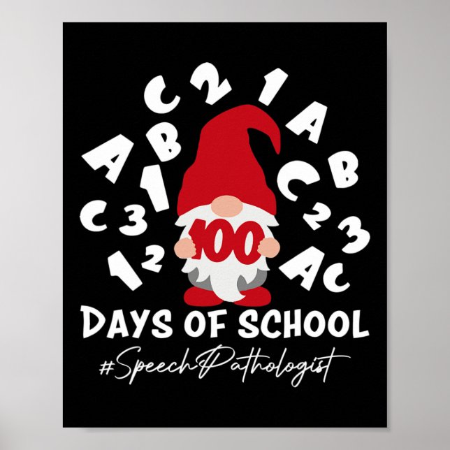 Poster Patologista De Fala Slp 100 Dias Da Escola 100º Da (Frente)
