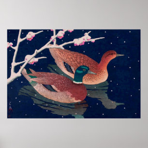Poster Patos-reais Kawase Hasui 1950