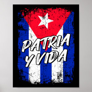 Poster Patria Y Vida Viva Cuba Libre Bandeira Cubana 
