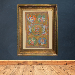 Poster Patriarcas Abraão Isaac Jacob Manuscrito Medieval