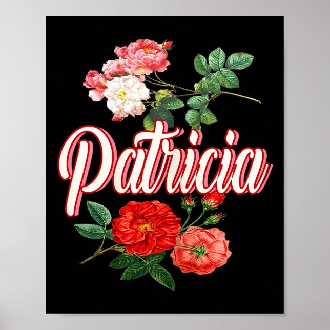 Poster Patricia Name With Flowers  (Frente)