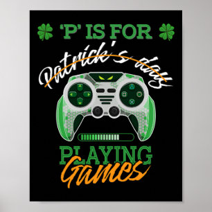 Poster Patrick Day Irish Kids Gamer P É Para Jogar V