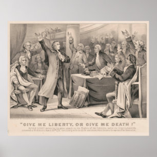 Poster Patrick Henry Liberty ou a ilustração do discurso 