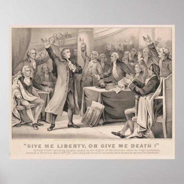 Poster Patrick Henry Liberty ou a ilustração do discurso  (Frente)