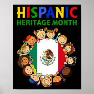 Poster Patrimônio Hispânico Mês México Crianças Meninas d